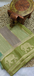 Banarasi Viscose Silk Saree with Elephant Motif Pallu [VS08]