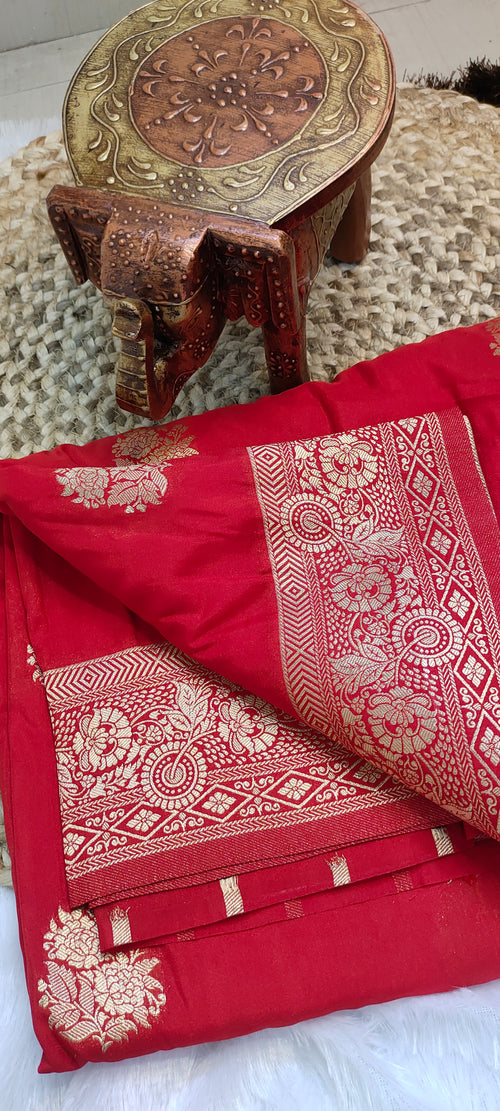 Banarasi Pattu Saree with Zari Floral Buti [VS07]