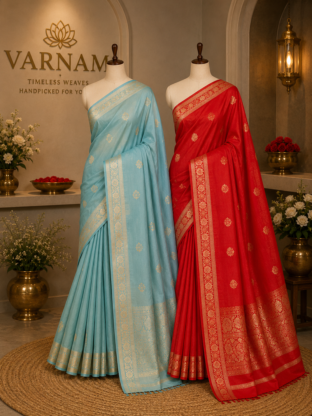 Banarasi Pattu Saree with Zari Floral Buti [VS07]